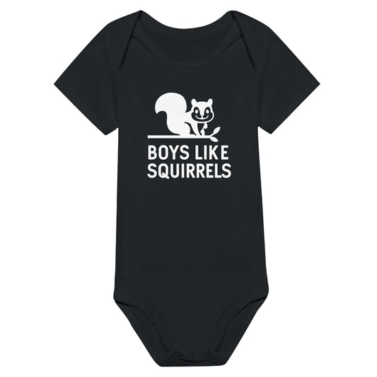 Boys Like Girls Boys Like Squirrels Onesie Black