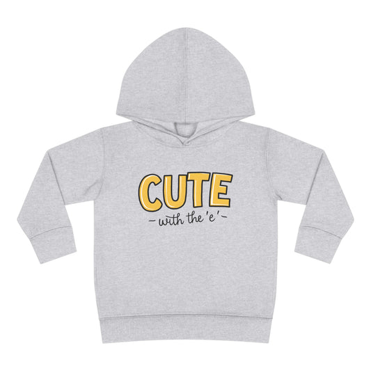 Cute With The E Toddler Hoodie Gray