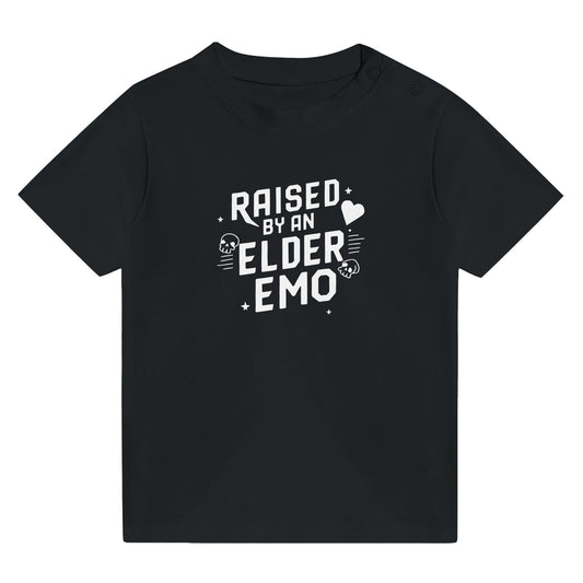 Raised by an Elder Emo Baby Tee Black